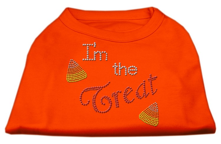 I'm the Treat Rhinestone Dog Shirt Orange XS